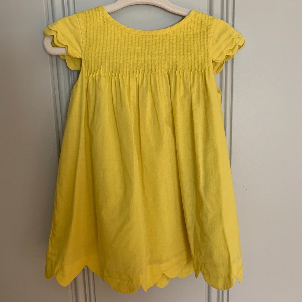 Jacadi Yellow Scallop Dress &matching Bloomers 12m